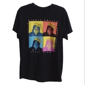 the Notorious B.I.G. Biggie Smalls Crown Tee Shirt Size M Black Short Sleeve